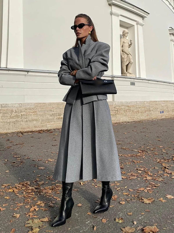 Elegant Lapel Long Sleeve Chic Jacket