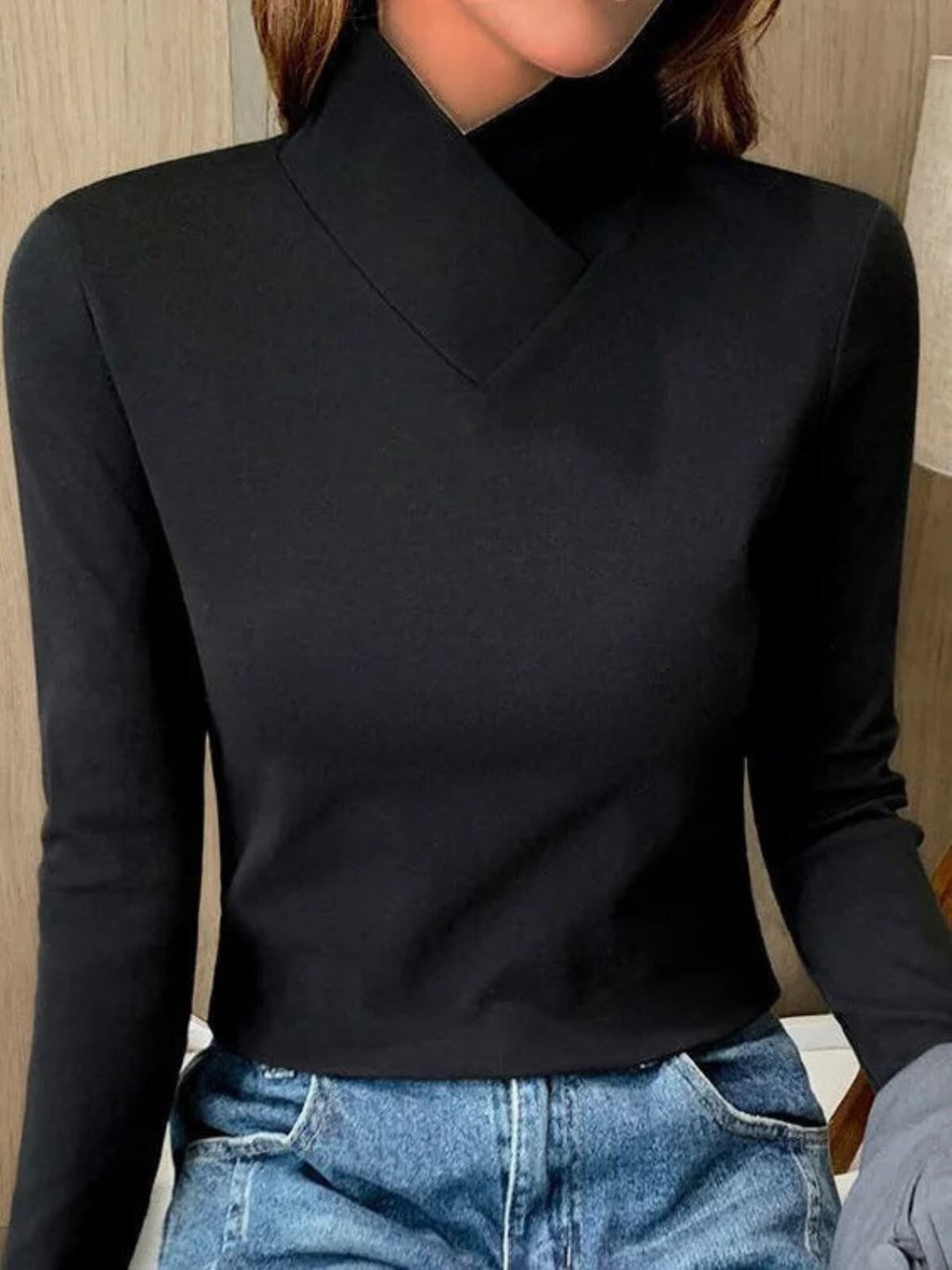 Turtleneck Sweater with High Collar