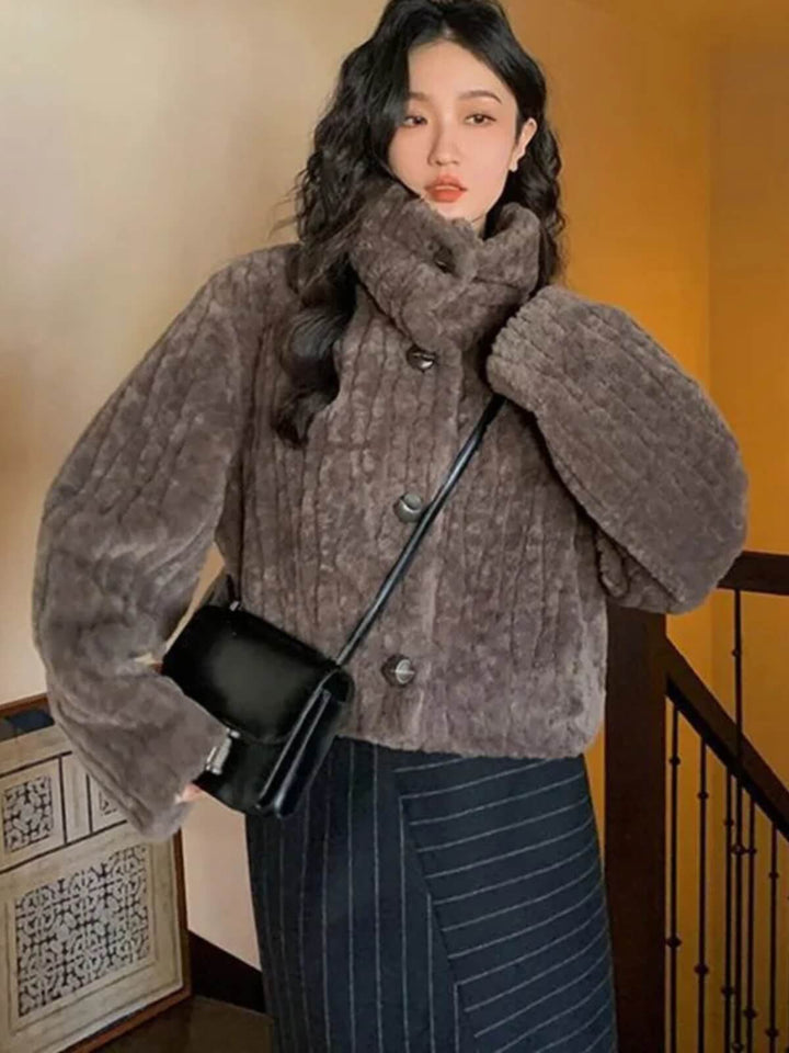 Women's Winter Stand Collar Cropped Padded Jacket