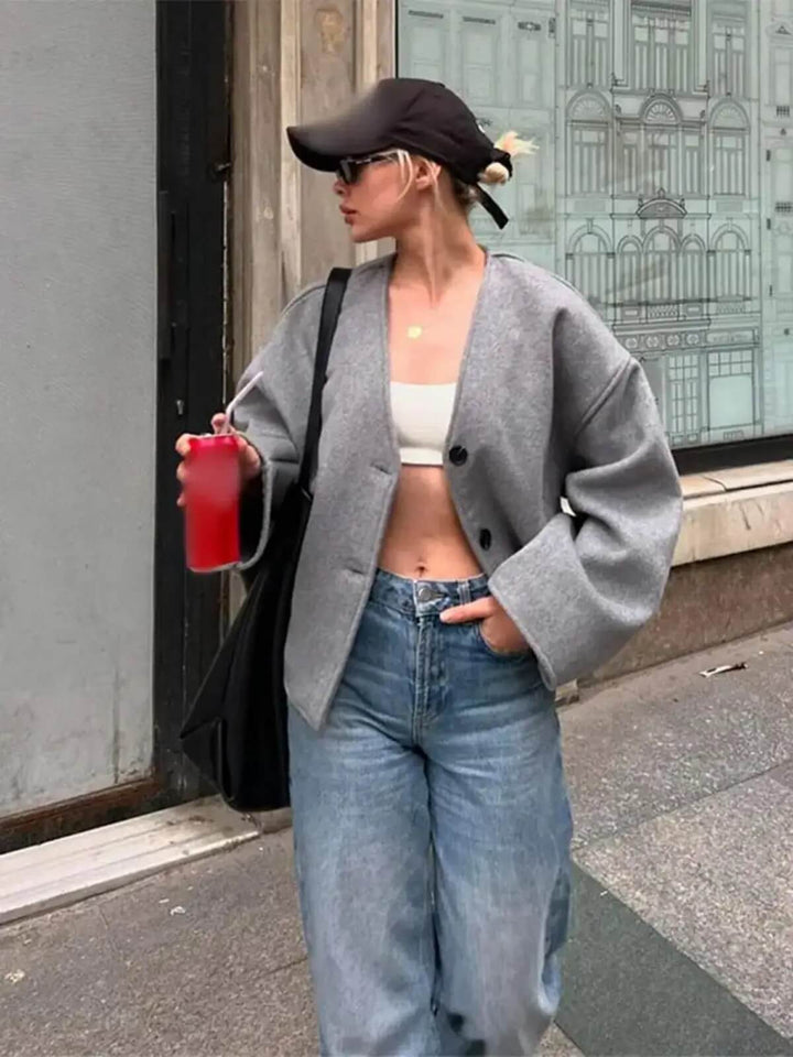 Blazer V-Neck Loose Coat