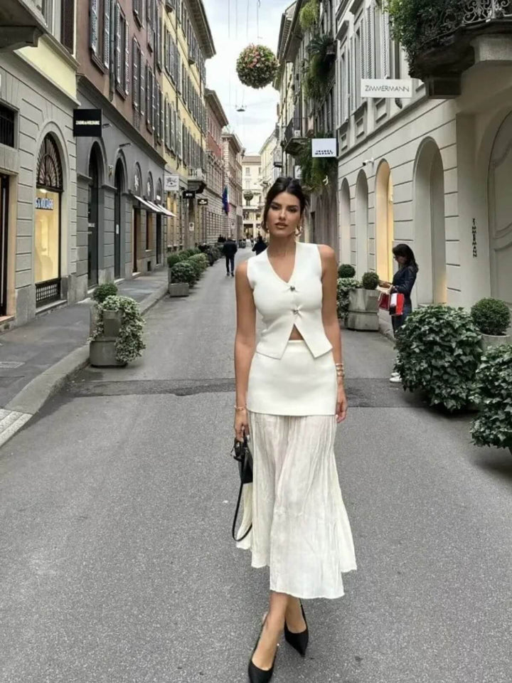 Elegant Street Outfit Ankle-Length Maxi Skirt