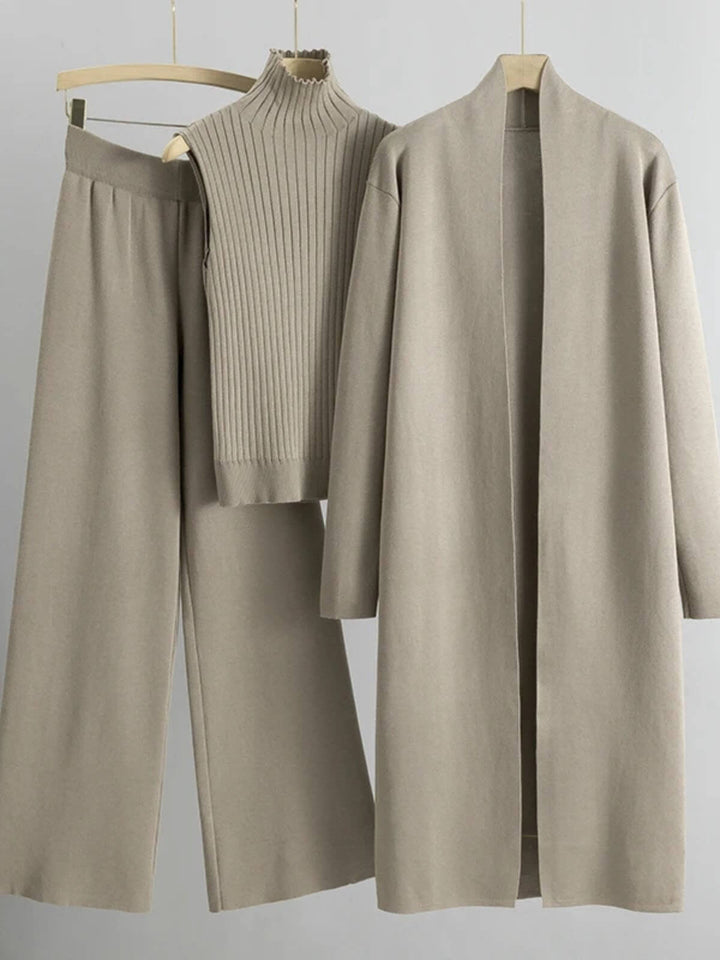 Vintage 3 Piece Tracksuits Knitted Pant Sweater Suit Set