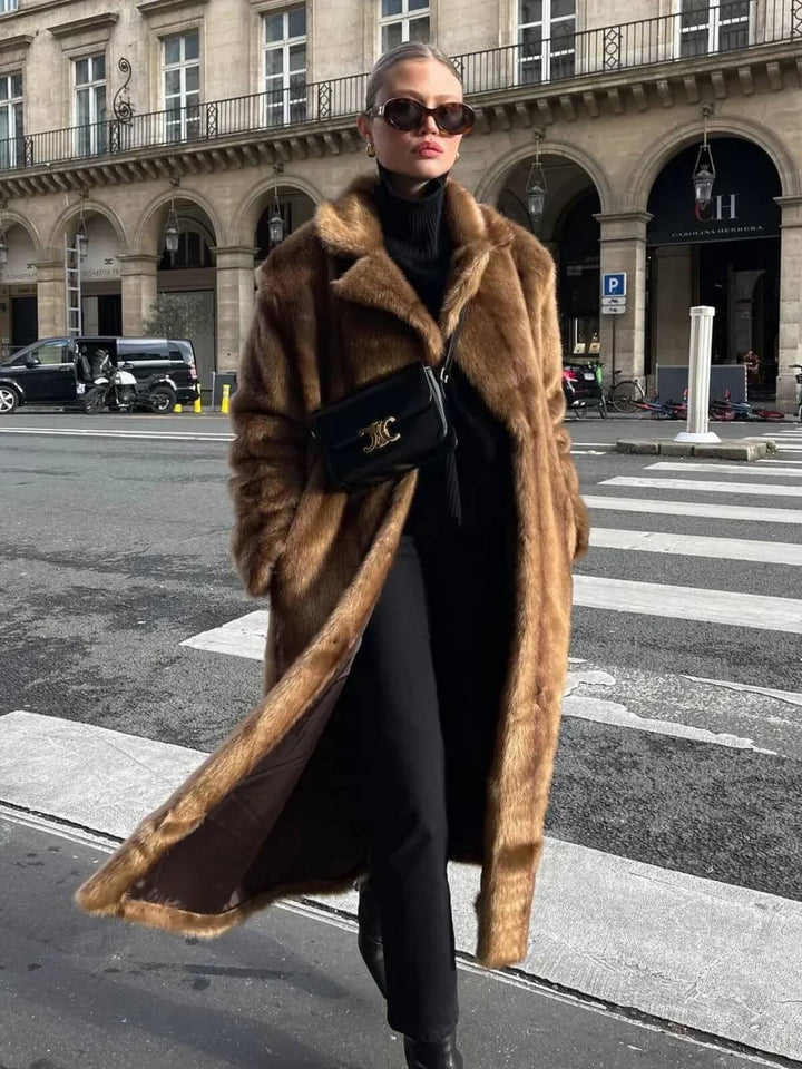 Luxurious Fluffy Long Trenchcoat