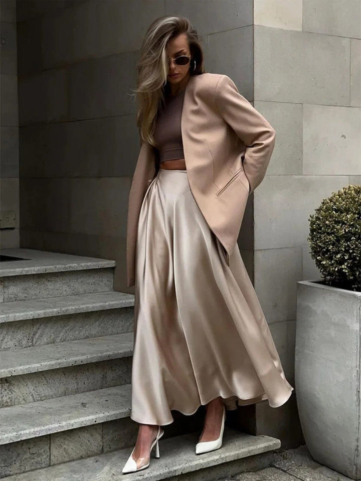 Elegant Satin Maxi Skirt