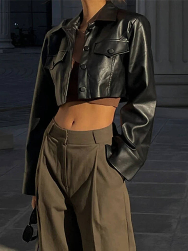 Casual Turn-Down Collar Short Coat