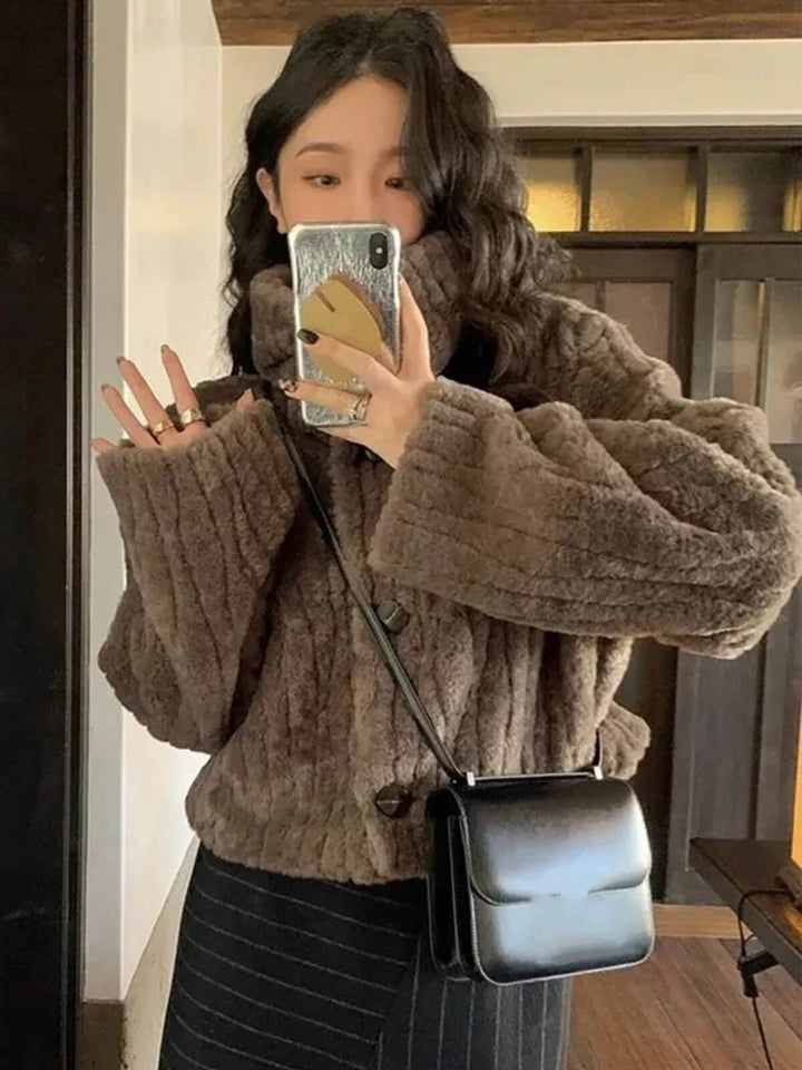 Women's Winter Stand Collar Cropped Padded Jacket