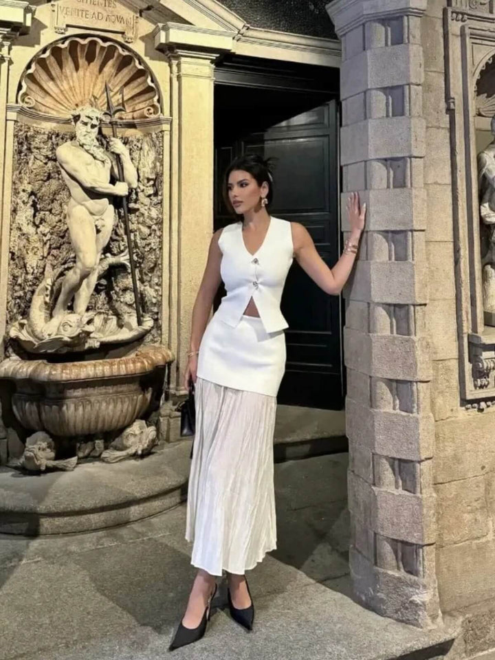 Elegant Street Outfit Ankle-Length Maxi Skirt