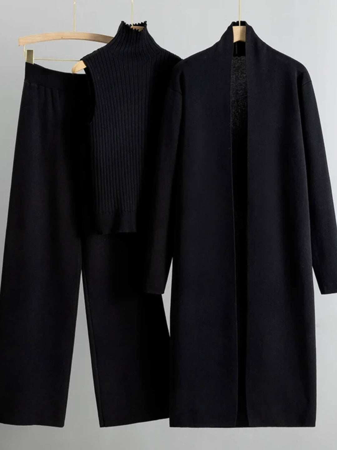 Vintage 3 Piece Tracksuits Knitted Pant Sweater Suit Set
