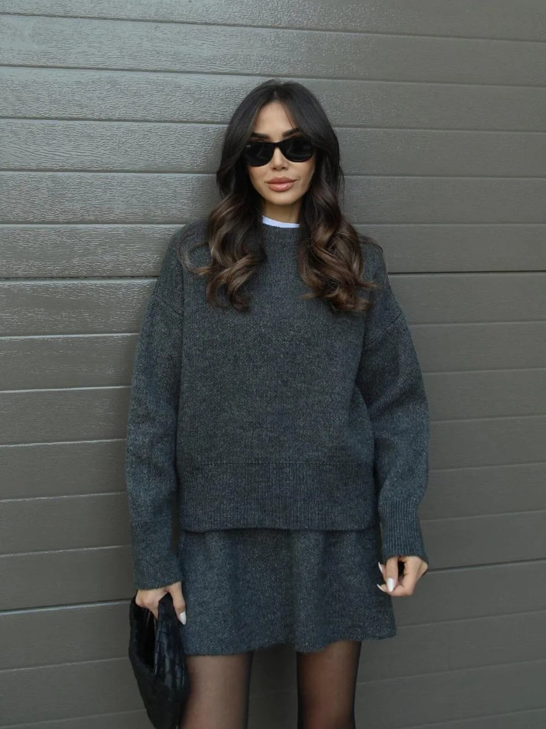 Elegant Sweater Skirt Set