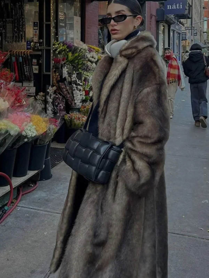 Luxurious Fluffy Long Trenchcoat