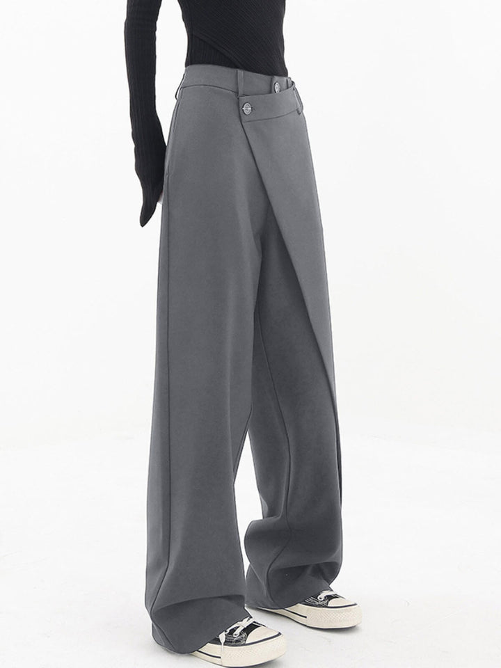 Modern Slanting Button Pants