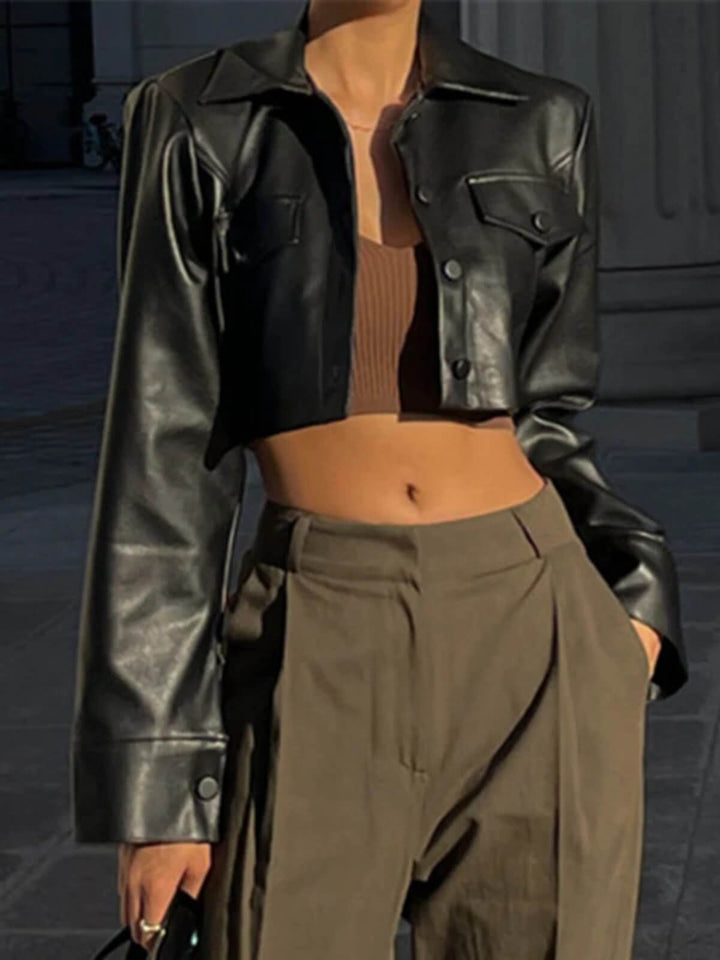 Casual Turn-Down Collar Short Coat