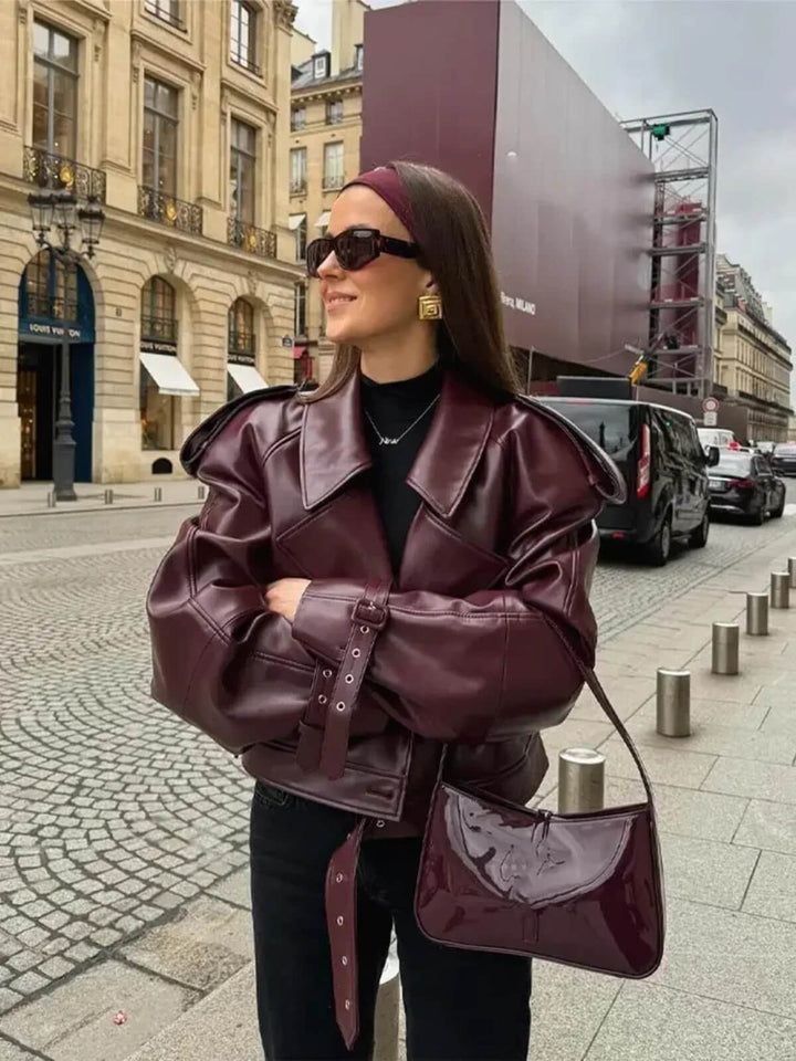 Cropped Leather Jacket