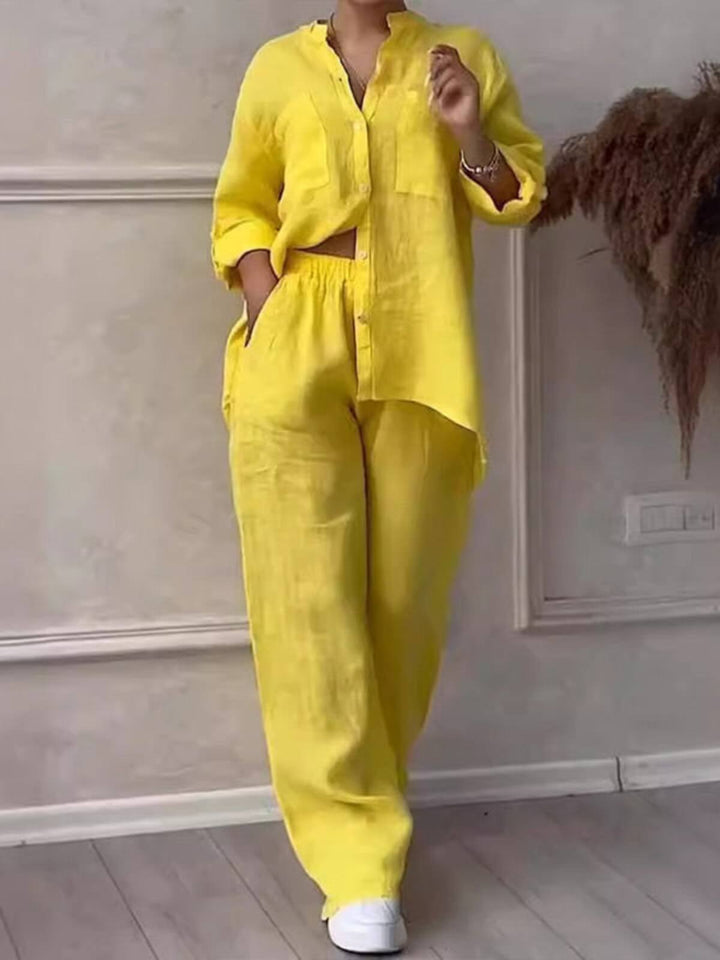 Women's Two-Piece Casual Outfit Shirt & Pants