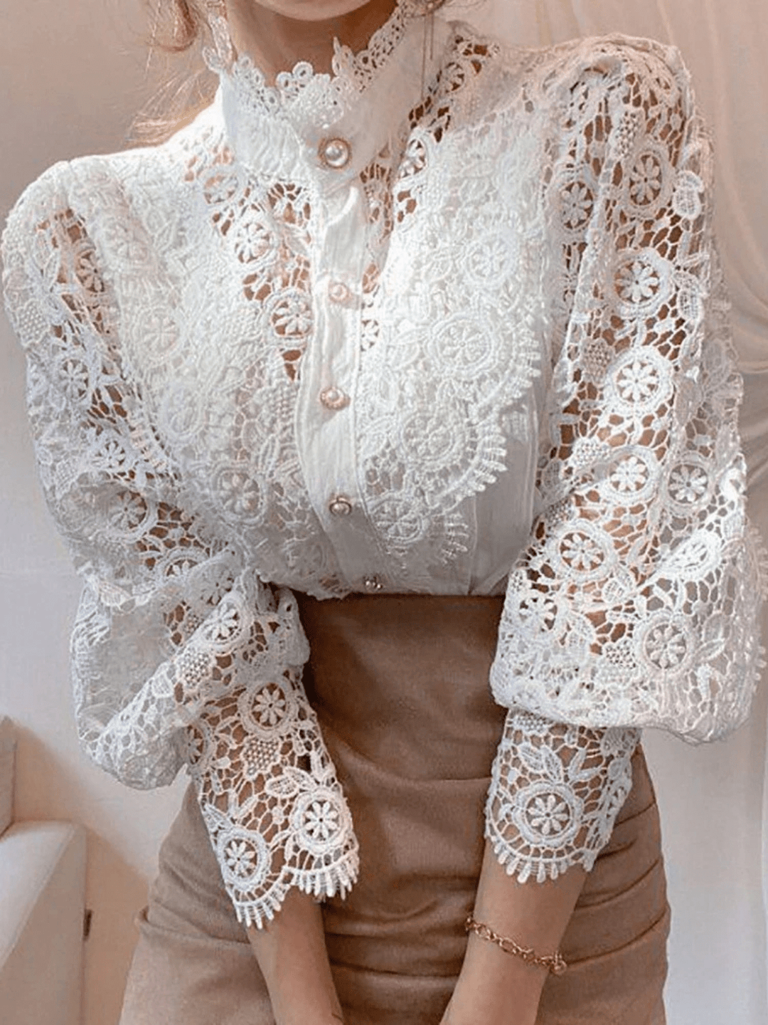 Elegant Chiffon Turtleneck Blouse