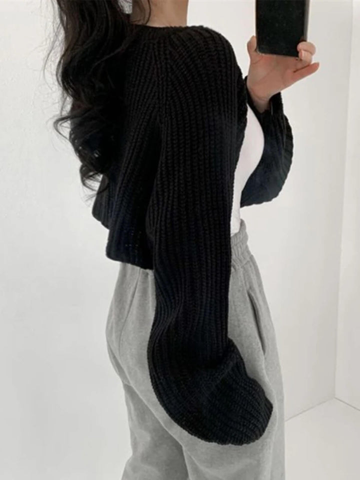Minimalist Knitted Poncho Short Cardigan