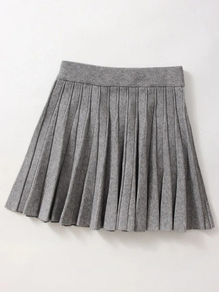 Women's Spring Knitted Pleated Mini Skirt