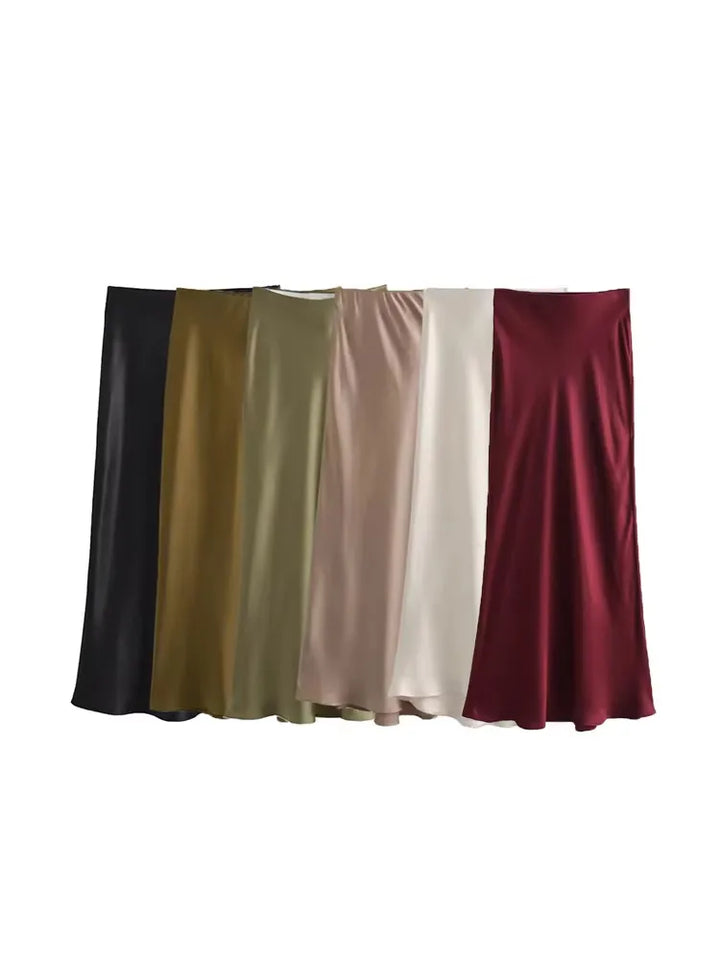 Elegant High Waist Long Skirt