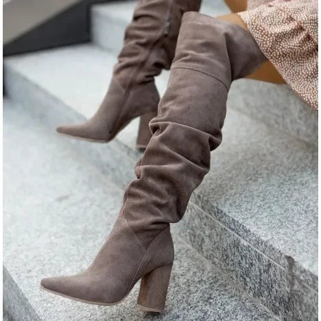 Thigh-High Heel Pointed Shoes
