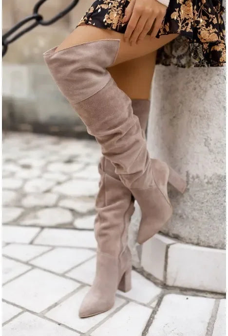Thigh-High Heel Pointed Shoes