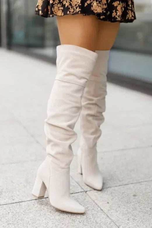 Thigh-High Heel Pointed Shoes